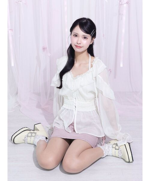 EATME♡ブラウス EATME（イートミー） ブラウス シャツ フリルシアーブラウス