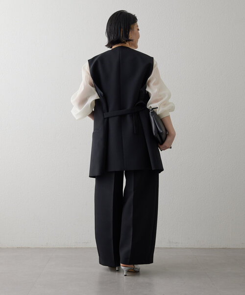 ear PAPILLONNER(イア パピヨネ) ワンタックカーブパンツ ear PAPILLONNER パンツ カーブパンツ「SUM1 STYLE(スミスタイル