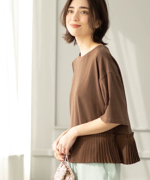 OPAQUE.CLIP tシャツ プリーツデザインドッキングトップス「洗濯