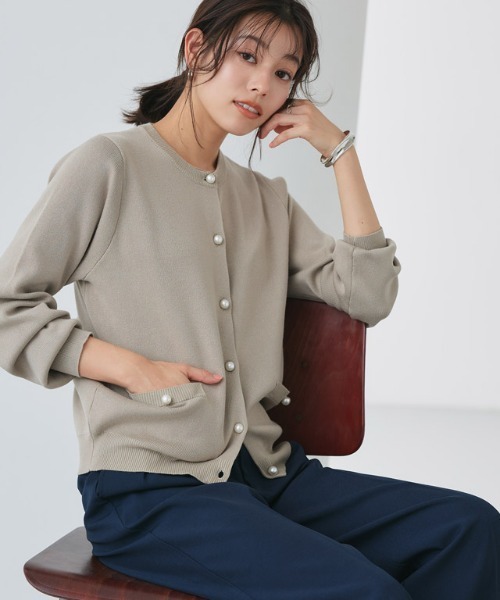【バランタイン】ピュアカーディガンニットセーター パールボタン(40/L)無地 バランタイン】ピュアカーディガンニットセーター パールボタン(40/L