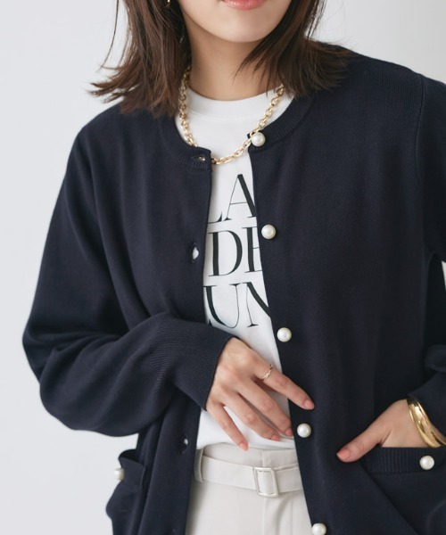 ルネ♡パールボタン　カーディガン Rene（ルネ） パールボタンカーディガン 6212510