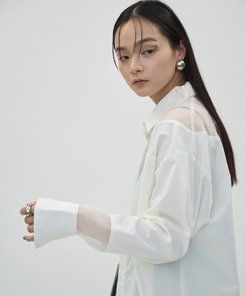 ブラウス シャツ レギュラーシャツ レディース Gymphlex｜【30%OFF】レギュラーカラー 長袖ショートシャツ