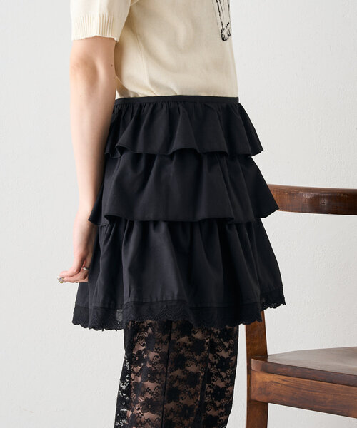 ネイビー ラップスカート フリル付き w closet スカート フリルラップスカート : ZOZOTOWN Yahoo!店