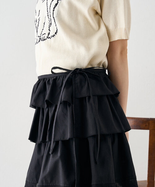 ネイビー ラップスカート フリル付き w closet スカート フリルラップスカート : ZOZOTOWN Yahoo!店