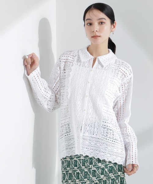sara mallika(サラマリカ) COTTON BORDER LACE sara mallika（サラ マリカ） カーディガン Sara mallika/COTTON