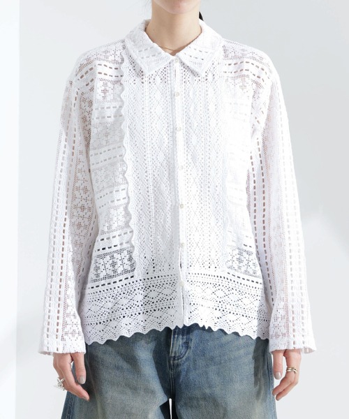 sara mallika(サラマリカ) COTTON BORDER LACE sara mallika（サラ マリカ） カーディガン Sara mallika/COTTON