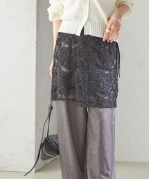 SHIPS（シップス） スカート 「手洗い可能」フラワー 刺繍 チュール