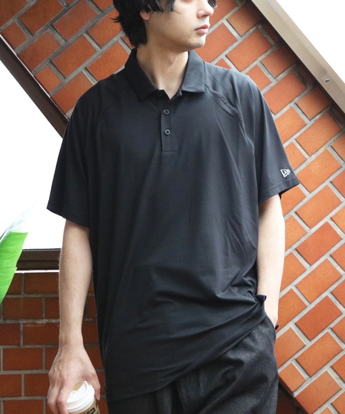 NEW ERA ポロシャツ ブラック Lサイズ NEW ERA（ニューエラ） ポロシャツ 半袖 半袖ポロシャツ メンズ