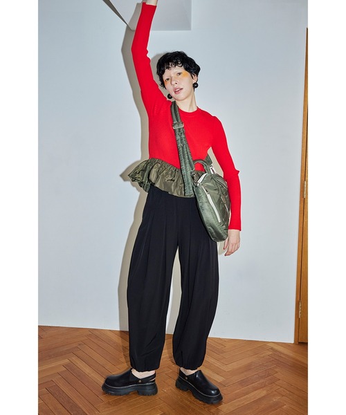 OMMO（オーエムエムオー） ニット セーター BALLOON PEPLUM KNIT TOP