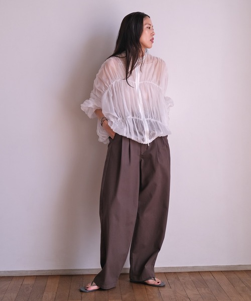 AKTE（アクテ） ブルゾン アウター シアーギャザーブルゾン レディース