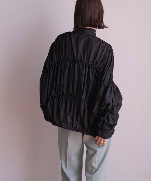 AKTE（アクテ） ブルゾン アウター シアーギャザーブルゾン レディース