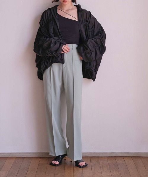 AKTE（アクテ） ブルゾン アウター シアーギャザーブルゾン レディース