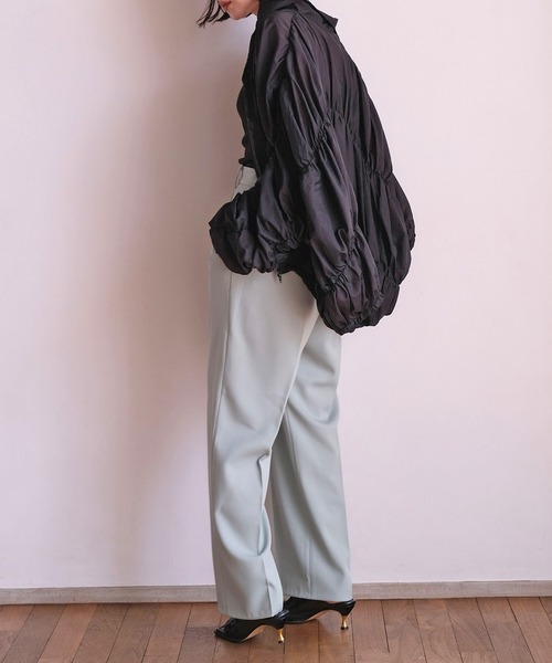 AKTE（アクテ） ブルゾン アウター シアーギャザーブルゾン レディース