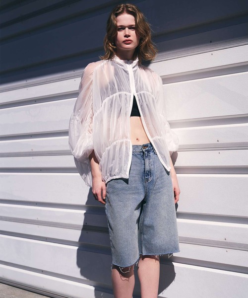 AKTE（アクテ） ブルゾン アウター シアーギャザーブルゾン レディース