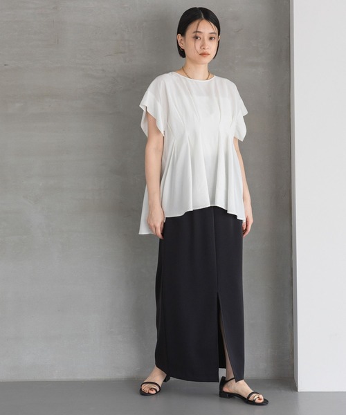 ブラウス シャツ 「洗える」タックデザインブラウス レディース 洗える】タックデザインブラウス（シャツ・ブラウス） | INDIVI