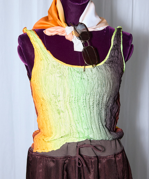 ブラウス シャツ SAYAKA DAVIS U-NECK PLEATED TOP TJS4-SVL：ブラウス レディース
