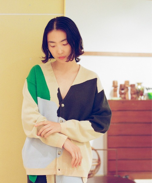 PAMM 「PAMM」 ニットカーディガン フリー ダークブルー