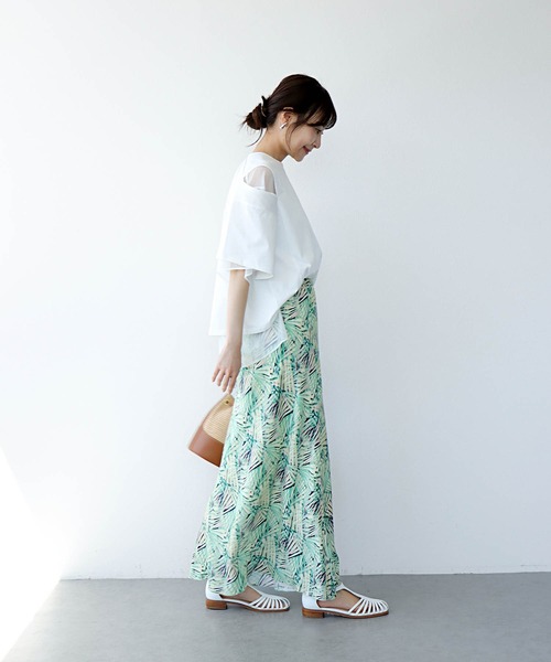Jines（ジネス） スカート AMARAボタニカルプリント ロングスカート