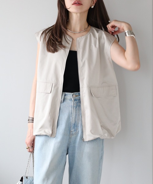 ベスト ジレ ナイロンタッチバルーンベスト レディース