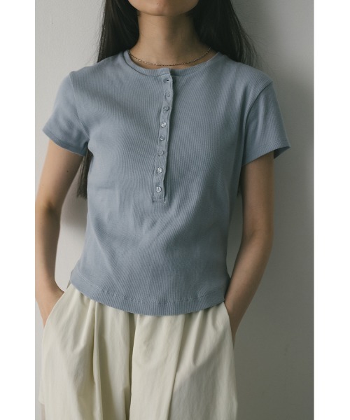tシャツ ヘンリーネックT レディース