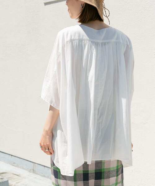 「URBAN RESEARCH DOORS」 半袖シャツ MEDIUM グレー系その他 レディース URBAN RESEARCH DOORS 「URBAN DOORS」 半袖ブラウス ONE グレー