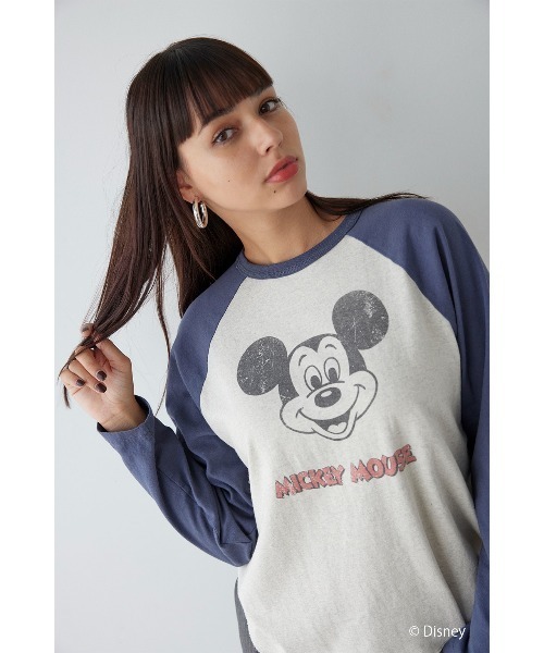 tシャツ 「Mickey Mouse」 Print Raglan Sleeve Tee /ミッキーラグランT レディース