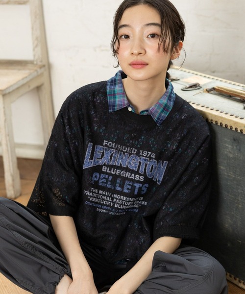 niko and… tシャツ レースプリントアソートTシャツ レディース