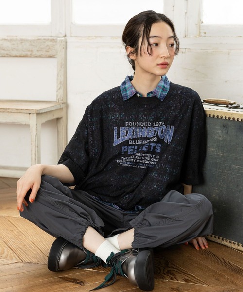 Nikoさま　45R インドガディレースde Tシャツ 45R 45rpmインドカディデニムのレースdeTシャツ(藍) 【公式通販】