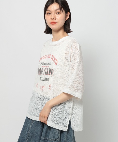 売れ筋商品|||イーブン アンド オド Tシャツ レディース トップス Top - red/white オープンエンド マックスウェイト リンガーTシャツ | ビッグ