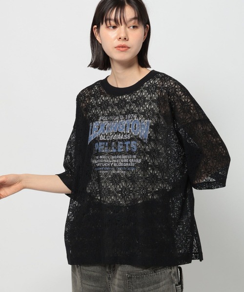 tシャツ AnnaNicola ロゴレースカットソー レディース Anna Nicola tシャツ AnnaNicola ロゴレースカットソー