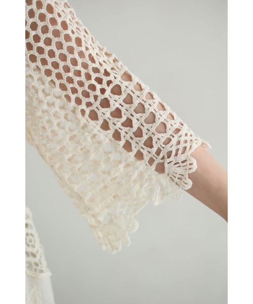 cawaii チュニック 涼しく腰回りまでカバーするクロシェAライン