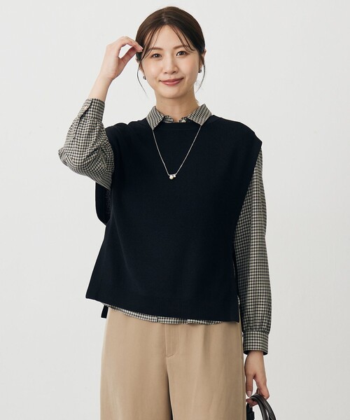 25,300円新品タグ付き【ジェイプレス】ハイゲー ジニットベスト 2L J.PRESS（J.プレス） ベスト ジレ ニット ベスト レディース
