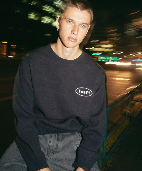 HUF 「HUF」 長袖ニット - ネイビー メンズ : ZOZOTOWN Yahoo!店