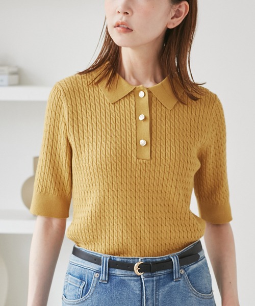 ROPE' PICNIC（ロペ ピクニック） ポロシャツ ポロ ミニケーブルハーフ