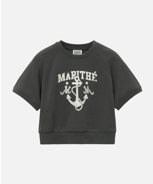 さらに100円引き◆MARITHE◆W MARINE SWEAT HALF TEE MARITHE + FRANCOIS GIRBAUD tシャツ W MARINE LOGO SWEAT HALF