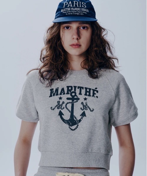 MARITHE + FRANCOIS GIRBAUD tシャツ W MARINE LOGO SWEAT HALF