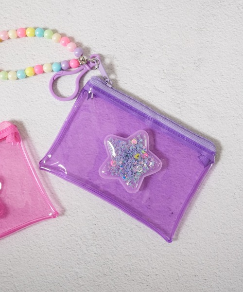 Jelly moo（ジェリームー） ポーチ 「 」 カラフル ビニール クリア 星