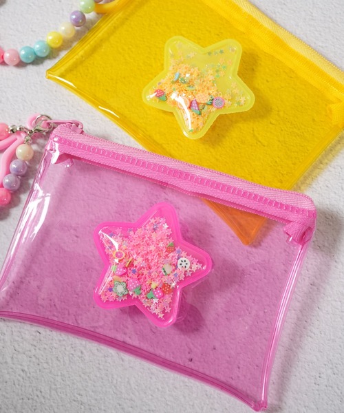 Jelly moo（ジェリームー） ポーチ 「 」 カラフル ビニール クリア 星