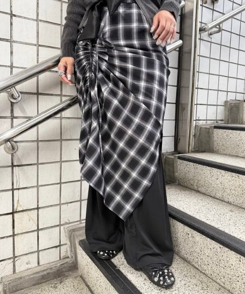 ビームス　チェックスカート BEAMS BOY スカート チェック ロング Aライン : ZOZOTOWN Yahoo
