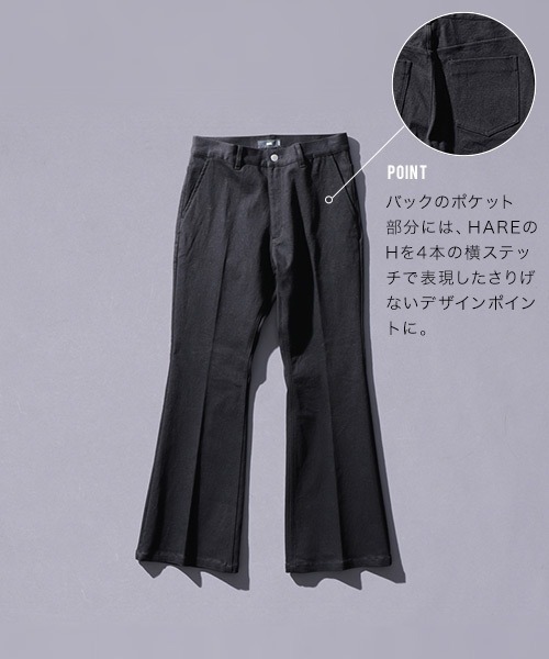 「HARE」 ブーツカットデニムパンツ MEDIUM ブラック系その他 メンズ