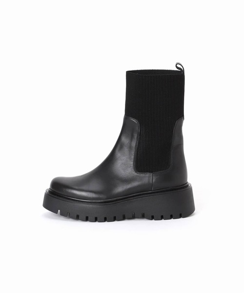 ☆美品☆【コルソローマノーヴェ】サイドゴアブーツ (38) 厚底　軽量　黒 CORSO ROMA,9 ブーツ 「追加」CORSO ROMA9/コルソローマ