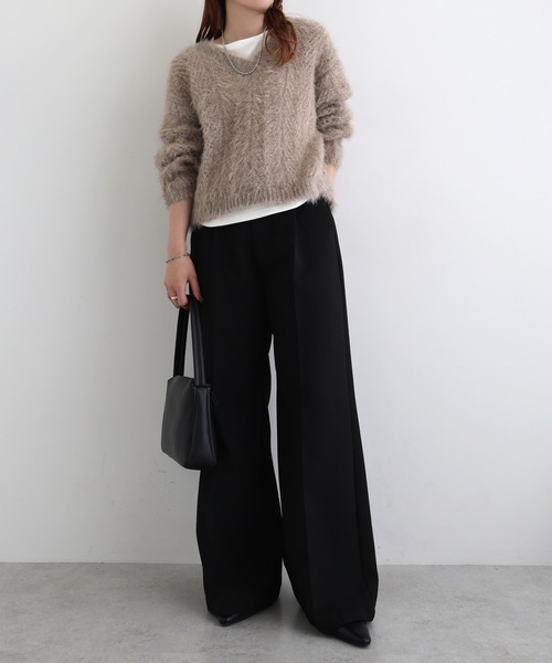 ニット セーター 「一部店舗限定」起毛シャギーロゴニット レディース MOUSSY ニット セーター 「ZOZO・一部店舗限定」SHAGGY LOGO