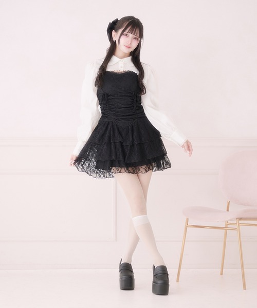 Pal elfy ドロストティアードキャミワンピース ブラウン 完売色 Pal elfy（パルエルフィー）の「ドロストティアードキャミワンピース