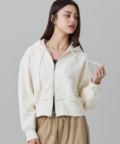 LACOSTE（ラコステ） パーカー 裏パイルクロップドジップフーディー 