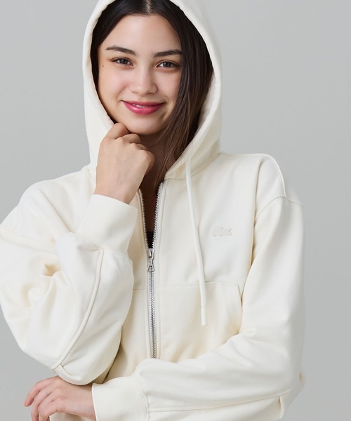 LACOSTE（ラコステ） パーカー 裏パイルクロップドジップフーディー 