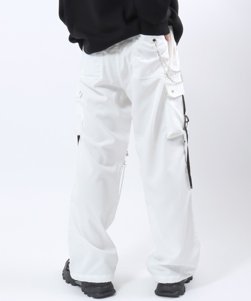カーゴパンツ チェーン付ワイドシルエットカーゴパンツ メンズ