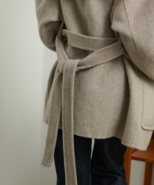 コート アウター cotton wool hooded middle coat /コットンウール
