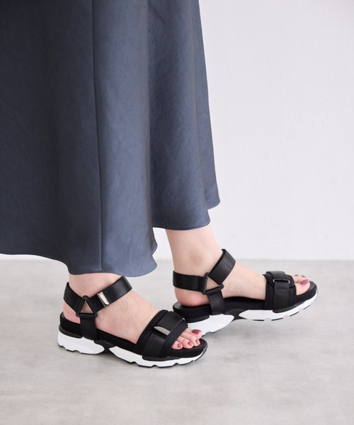 「JELLY BEANS」 フラットサンダル S ブラック レディース_画像9