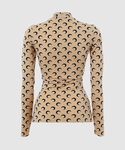 Marine Serre Moon Printed Jersey Tシャツ MARINE SERRE tシャツ MOON PRINTED JERSEY LS HIGHNECK TOP