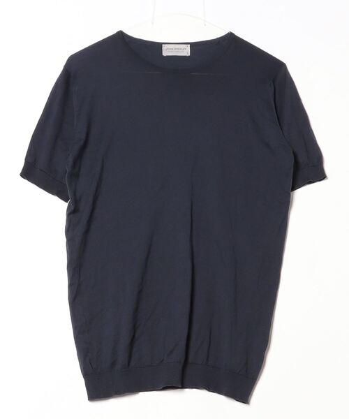 JOHN SMEDLEY（ジョンスメドレー） 半袖ニット S ネイビー メンズ